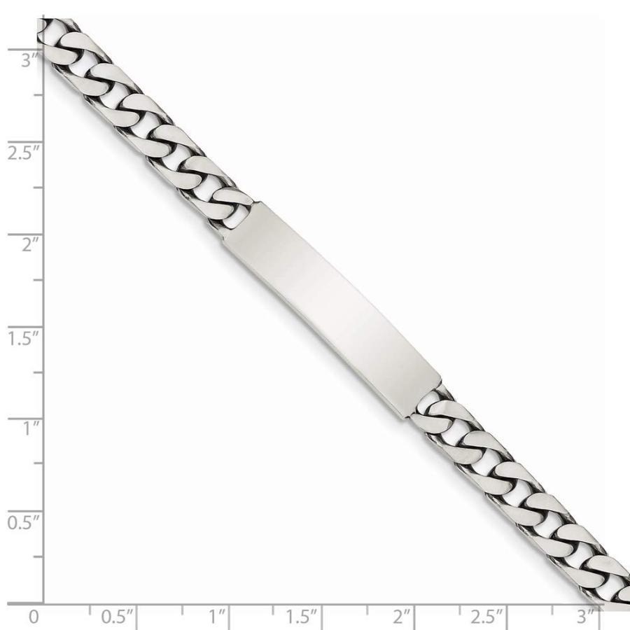 【並行輸入品】925スターリングシルバー 7mm 刻印可能 アンティーク カーブリンク IDチェーン ネックレス ブレスレット アンクレット 2の画像