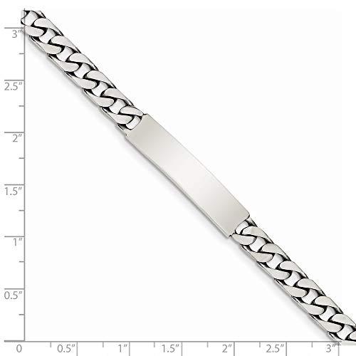【並行輸入品】925スターリングシルバー 7mm 刻印可能 アンティーク カーブリンク IDチェーン ネックレス ブレスレット アンクレット 2の画像