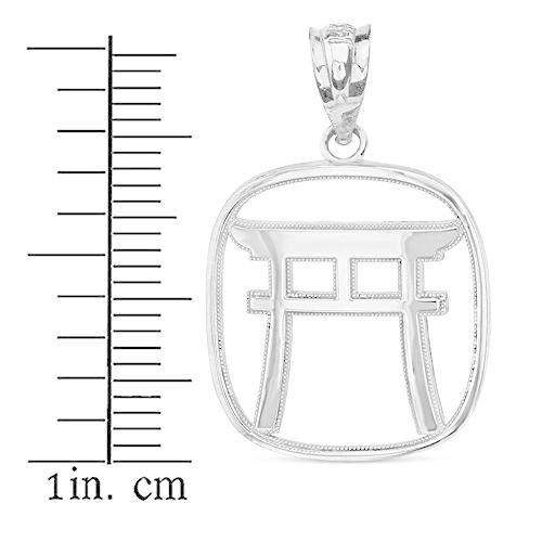 【並行輸入品】スターリングシルバー 日本の鳥居 神道チャームペンダントネックレス Claddagh Gold Polished .925 Steの画像