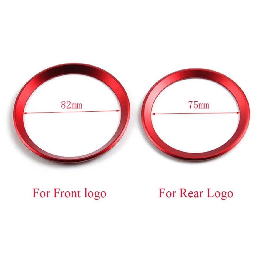 【並行輸入品】Duoles Car Front Rear Logo Decoration Cover Ring Trim Hood Emble