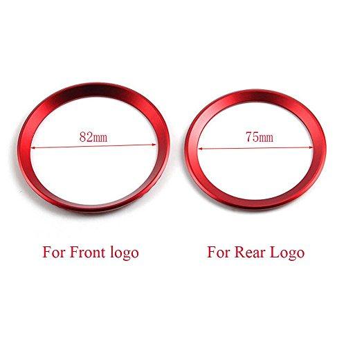 【並行輸入品】Duoles Car Front Rear Logo Decoration Cover Ring Trim Hood Emble