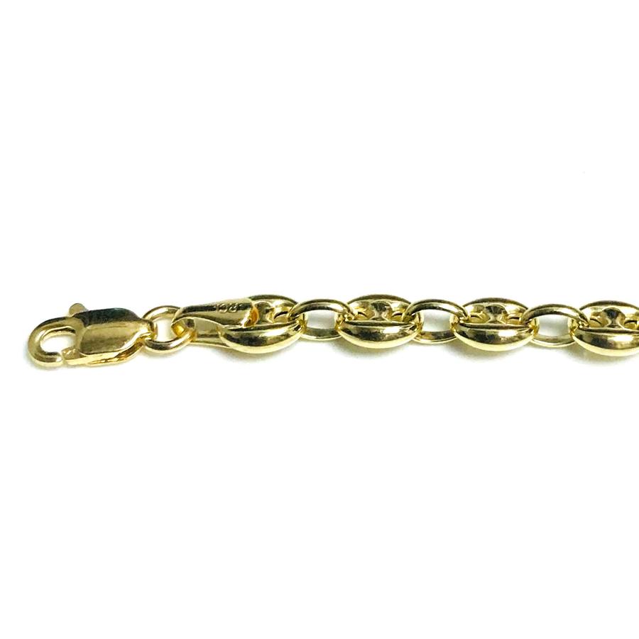 【並行輸入品】14k Yellow Gold Mariner Link Chain Mens Bracelet 4.7mm, 10" Jewelの画像
