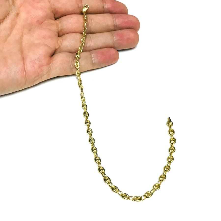 【並行輸入品】14k Yellow Gold Mariner Link Chain Mens Bracelet 4.7mm, 10" Jewelの画像