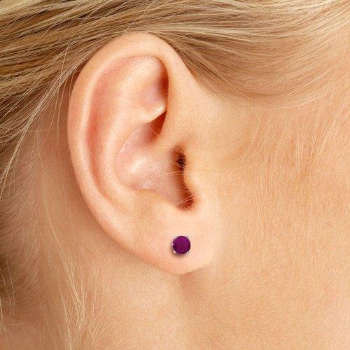 【並行輸入品】4?mmラウンドscrew backスタッドイヤリングで14?Kホワイトゴールド Jewels By Lux 4 mm Roundの画像