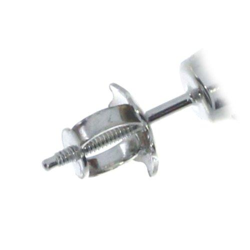 【並行輸入品】4?mmラウンドscrew backスタッドイヤリングで14?Kホワイトゴールド Jewels By Lux 4 mm Roundの画像
