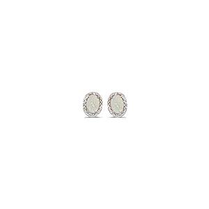 【並行輸入品】14 K黄色ゴールド楕円とダイヤモンドイヤリング Jewels By Lux 14k Yellow Gold Studs Genuの画像