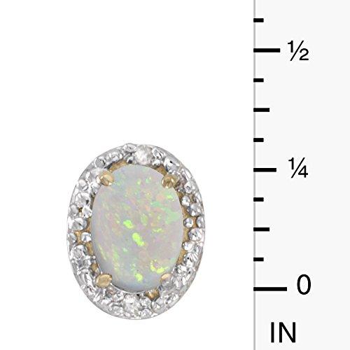 【並行輸入品】14 K黄色ゴールド楕円とダイヤモンドイヤリング Jewels By Lux 14k Yellow Gold Studs Genuの画像