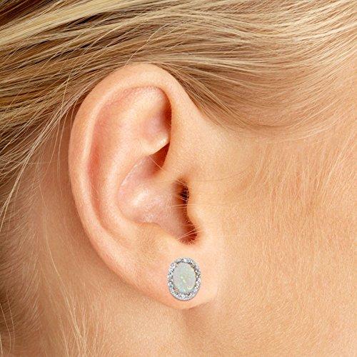 【並行輸入品】14 K黄色ゴールド楕円とダイヤモンドイヤリング Jewels By Lux 14k Yellow Gold Studs Genuの画像