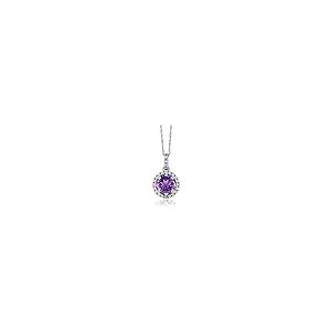 【並行輸入品】[Gem Stone King] 0.87カラット 天然 アメジスト ネックレス レディース 天然 ダイヤモンド 14金 ホワイトの画像