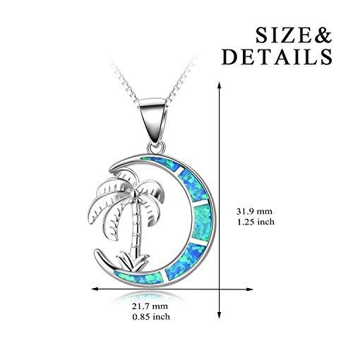 【並行輸入品】SOULMEET パームツリージュエリーネックレス レディース スターリングシルバー 模造オパールネックレス シルバー SOULM_7