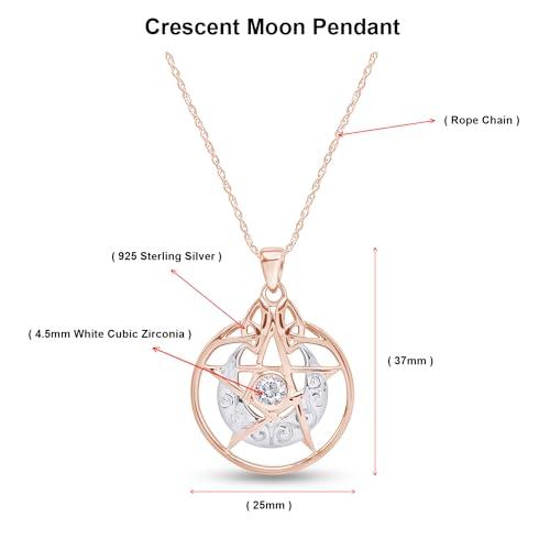 【並行輸入品】Affy Crescent Moon Pentacle Pentagramペンダントネックレス14 Kゴールドオーバースターリング_4