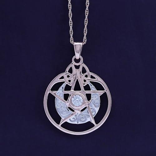 【並行輸入品】Affy Crescent Moon Pentacle Pentagramペンダントネックレス14 Kゴールドオーバースターリング_7