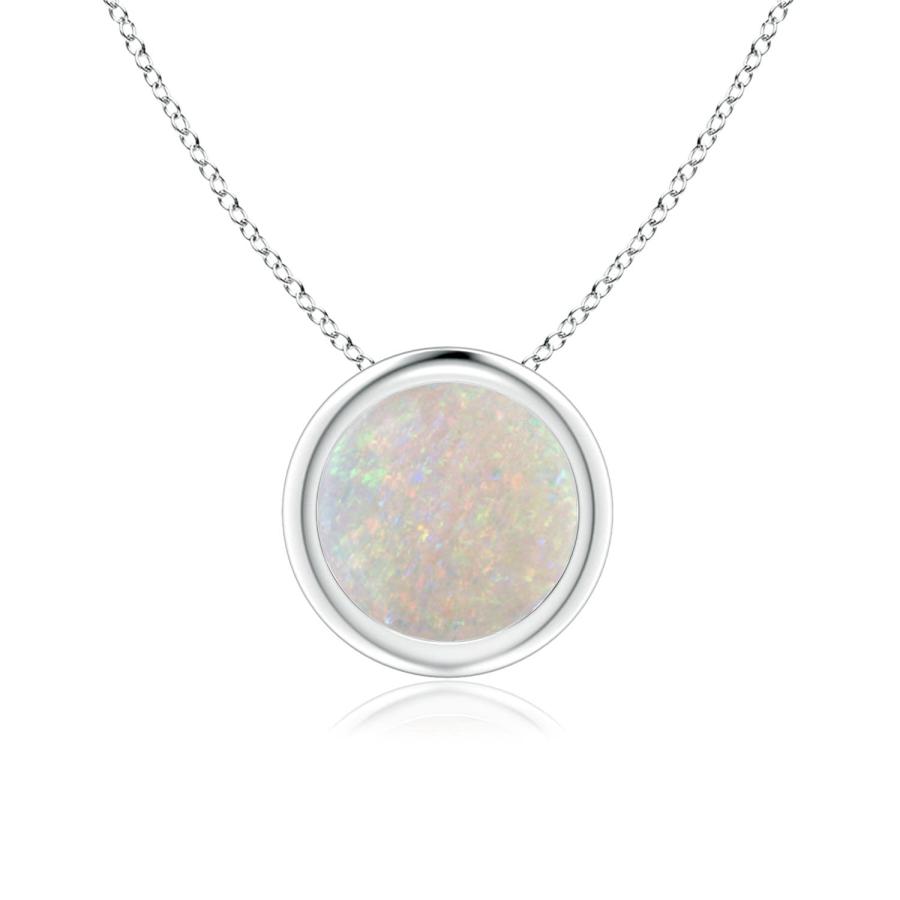 【並行輸入品】bezel setラウンドオパールソリティアペンダント(7 mmオパール) Angara Bezel Set Round Opalの画像