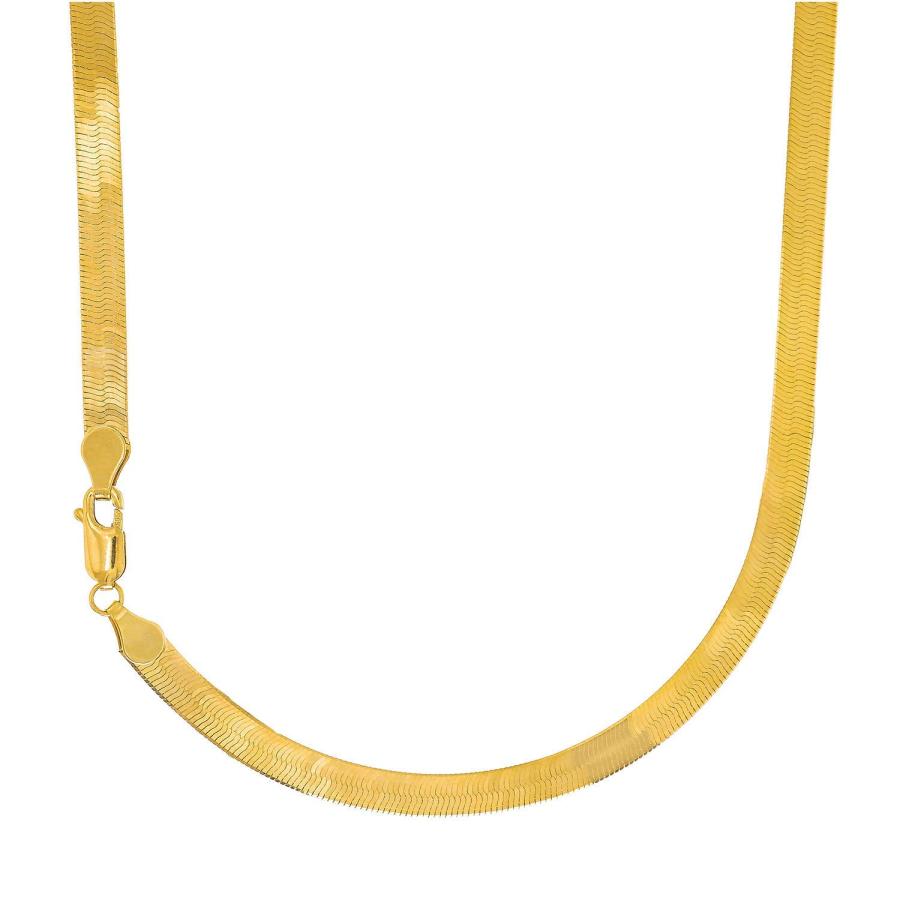【並行輸入品】jewelstop 14 Kソリッドイエローゴールド4 mm超柔軟Silky Imperialヘリンボーン、ネックレス、ロブスターの画像