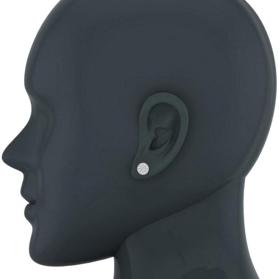 【並行輸入品】ラウンドクラスタPav〓ダイヤモンドイヤリング1 /2 Ctw 14 K Solidゴールド(I、i1 ) 14K Diamondの画像