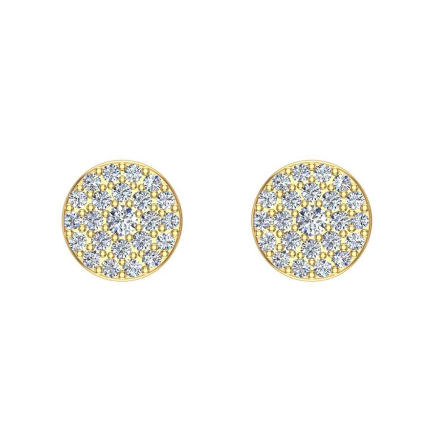 【並行輸入品】ラウンドクラスタPav〓ダイヤモンドイヤリング1 /2 Ctw 14 K Solidゴールド(I、i1 ) 14K Diamondの画像