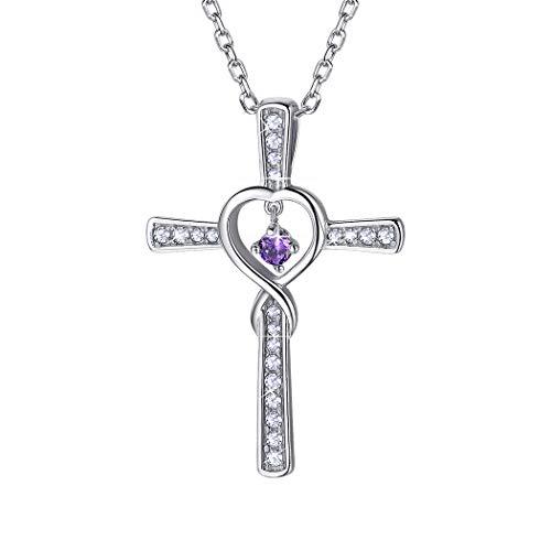 【並行輸入品】Infinit誕生石クロスネックレスレディーススターリングシルバー誕生日ギフトfor Her Suplight Sterling