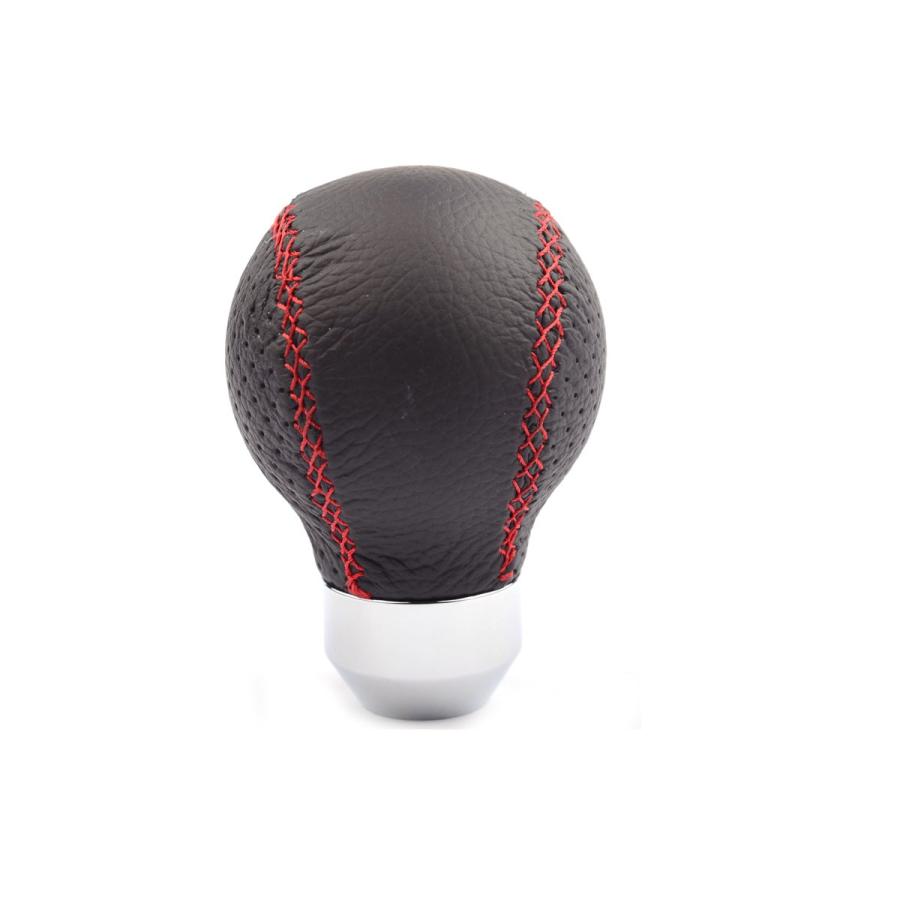 【並行輸入品】SMKJ ブラックレザーギアスティック シフトノブ レッドステッチ ユニバーサルフィット ほとんどのマニュアルオートマチックトランの画像
