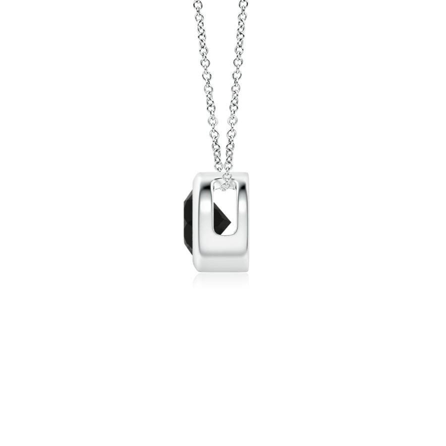 【並行輸入品】bezel setラウンドブラックオニキスソリティアペンダント(4 mmブラックオニキス) Angara Bezel Set Ro_3