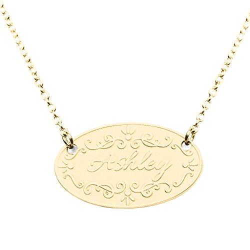 【並行輸入品】TSD 14K Yellow Gold Personalized Fancy Embossed Nameplate by JEWの画像