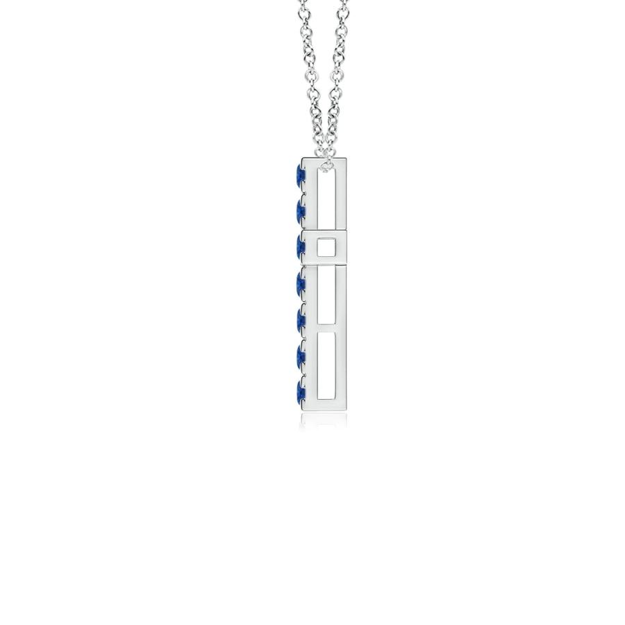 【並行輸入品】フラットプロングセットブルーサファイアクロスペンダント(2mmブルーサファイア)。 ANGARA Natural Blue Sapの画像