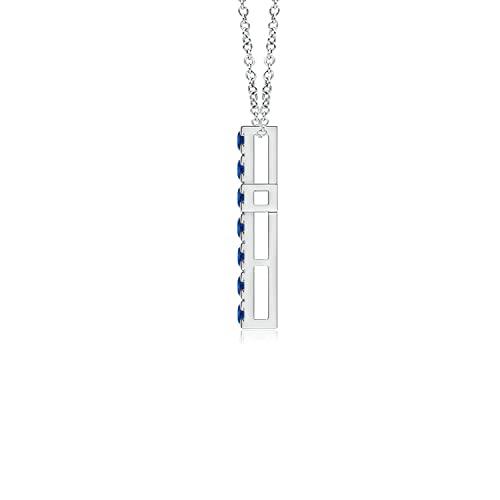 【並行輸入品】フラットプロングセットブルーサファイアクロスペンダント(2mmブルーサファイア)。 ANGARA Natural Blue Sapの画像