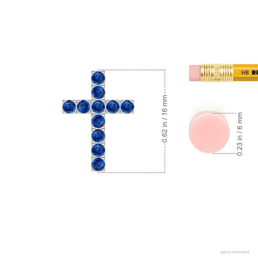 【並行輸入品】フラットプロングセットブルーサファイアクロスペンダント(2mmブルーサファイア)。 ANGARA Natural Blue Sapの画像