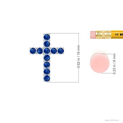 【並行輸入品】フラットプロングセットブルーサファイアクロスペンダント(2mmブルーサファイア)。 ANGARA Natural Blue Sapの画像