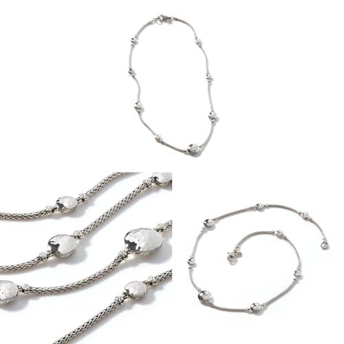 【並行輸入品】John Hardy レディース ドット ハンマー加工 シルバー ディスク ステーション ソートア ネックレス John Hardの画像