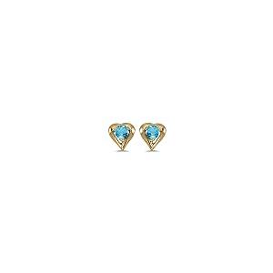 【並行輸入品】10 K黄色ゴールドスタッドラウンド宝石ハートイヤリング FB Jewels Solid 10k Yellow Gold Studの画像