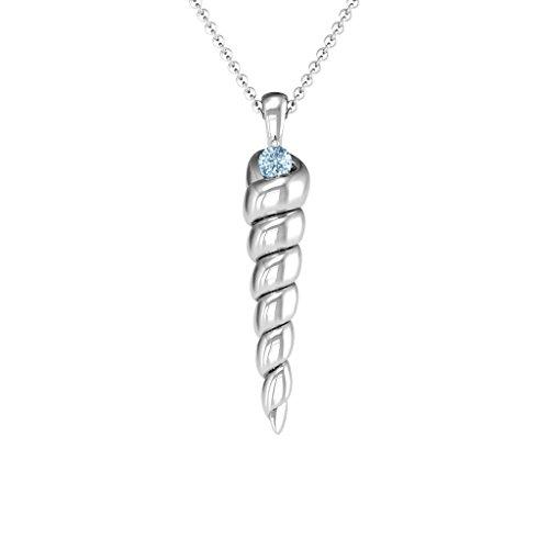 【並行輸入品】JEWLR スターリングシルバー ユニコーン ホーン ネックレス 誕生石付き カスタマイズ可 TSD Sterling Silveの画像