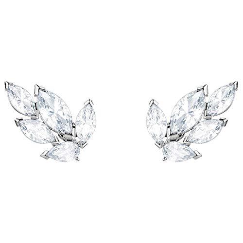 美品SWAROVSKI　スワロフスキー　リーフピアス Louison シルバー スワロフスキー ルイソン スタッド ピアス ホワイト ワンサイズ