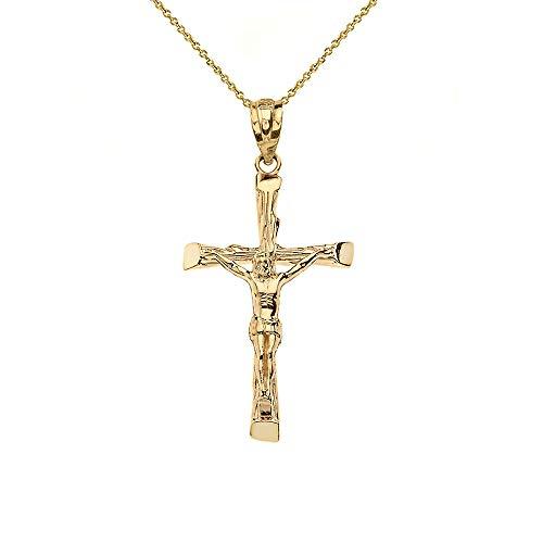 【並行輸入品】CaliRoseJewelry 10Kゴールド 十字架上のキリスト像 テクスチャペンダント 3 CaliRoseJewelry 1_1