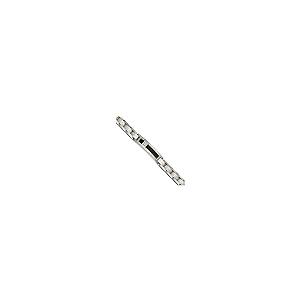 【並行輸入品】メンズ チタン、14k ホワイトゴールド ブラックオニキスとダイヤモンドリンクブレスレット、8 インチ (.05 Ctw、HI,の画像