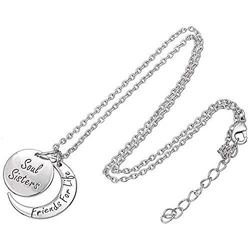 【並行輸入品】Soul Sisters Friends Life シルバートーンマッチングネックレス ジュエリーギフト 永遠の友人、BFF、Be_4