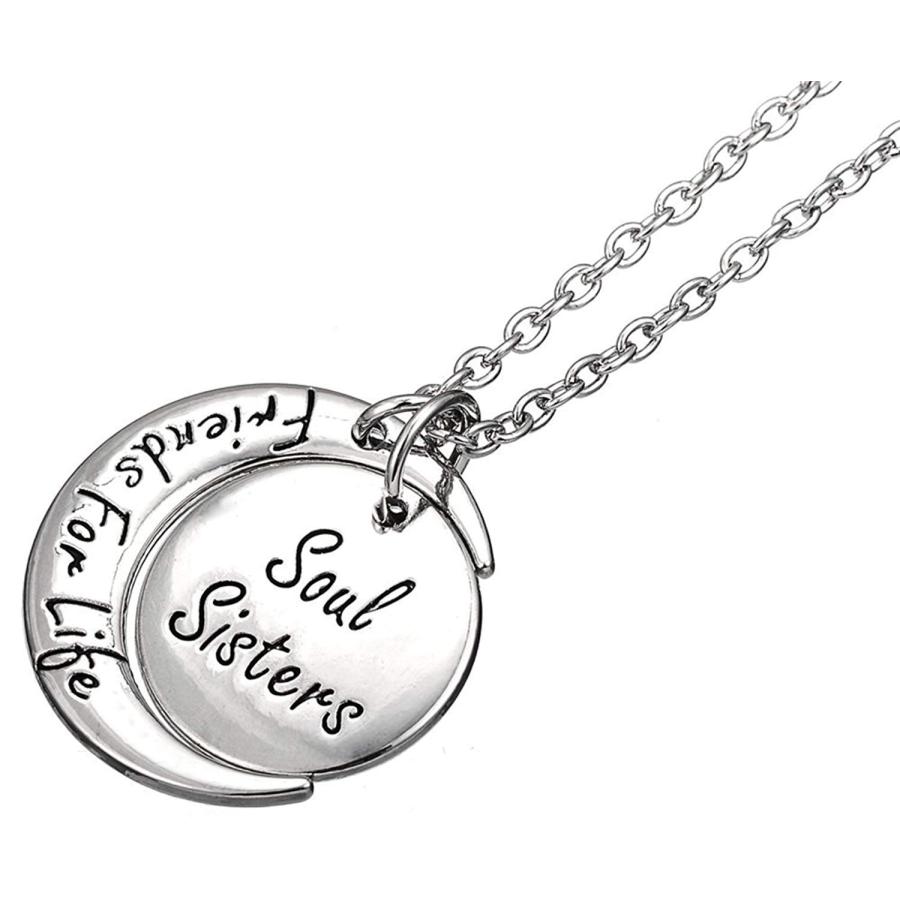 【並行輸入品】Soul Sisters Friends Life シルバートーンマッチングネックレス ジュエリーギフト 永遠の友人、BFF、Be_6