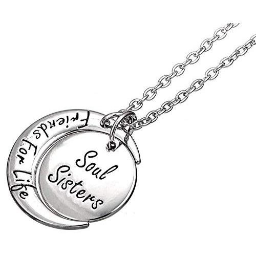 【並行輸入品】Soul Sisters Friends Life シルバートーンマッチングネックレス ジュエリーギフト 永遠の友人、BFF、Be_7