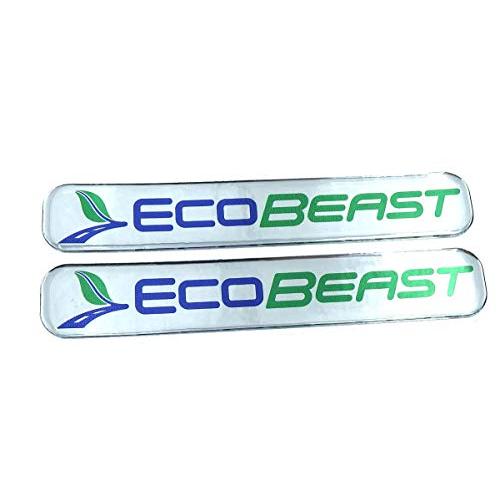【並行輸入品】EcoBeast、フォード、ドーム型デカールエンブレムクロームカーバイカーステッカー5インチx0.82インチ 2枚。 EcoBeaの画像