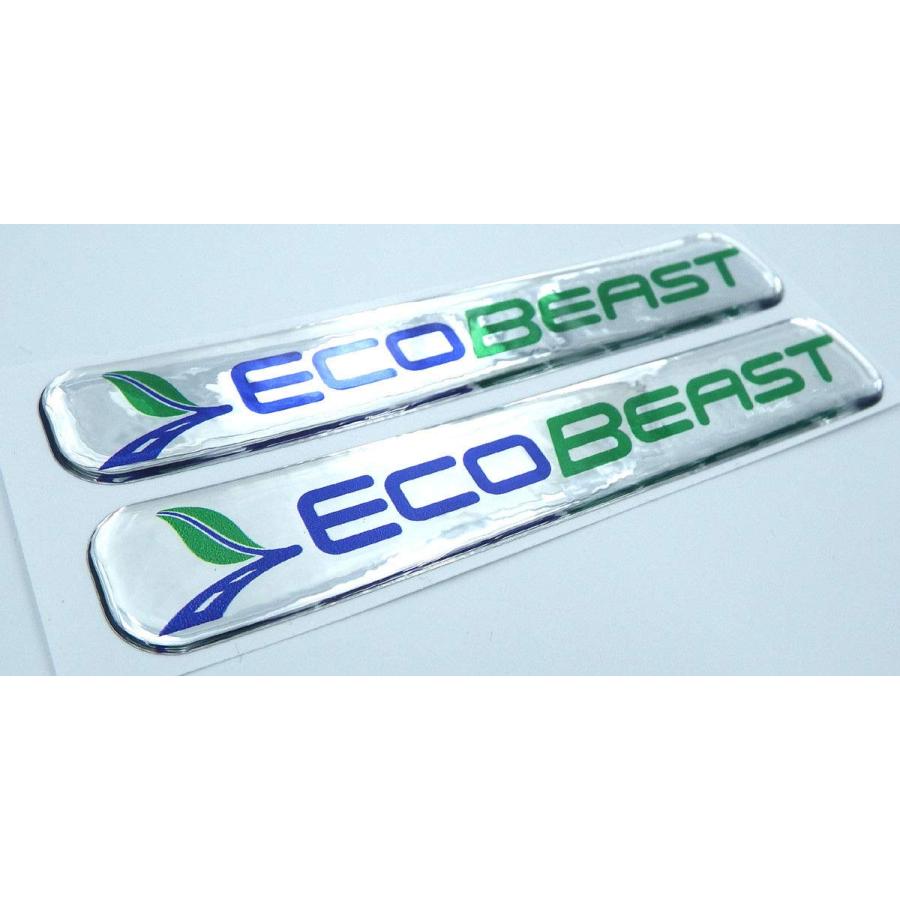 【並行輸入品】EcoBeast、フォード、ドーム型デカールエンブレムクロームカーバイカーステッカー5インチx0.82インチ 2枚。 EcoBeaの画像