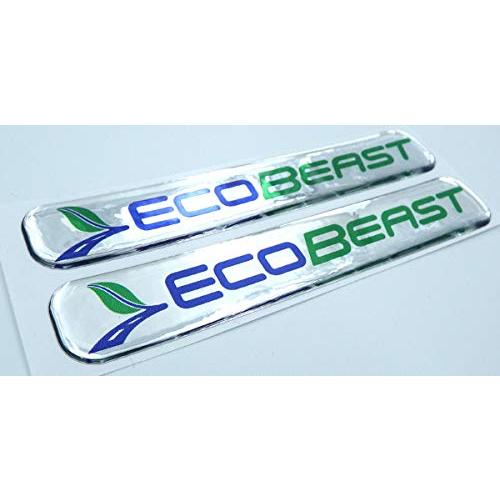 【並行輸入品】EcoBeast、フォード、ドーム型デカールエンブレムクロームカーバイカーステッカー5インチx0.82インチ 2枚。 EcoBeaの画像