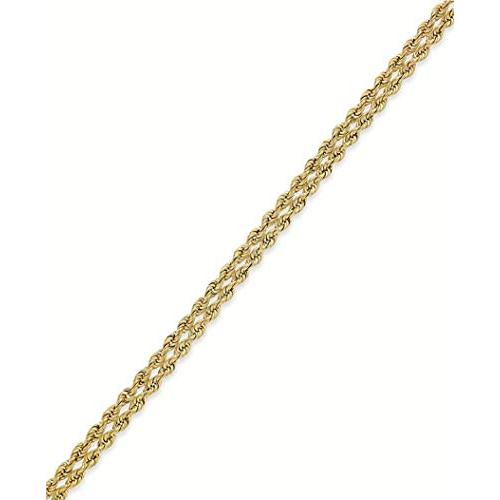 【並行輸入品】MCS Jewelry 14カラット ソリッドイエローゴールド 2列ロープチェーンブレスレット 5.0mm (長さ:7インチまたはの画像