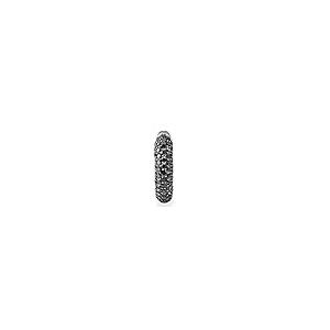【並行輸入品】1.50カラット (ctw) ブラックロジウムメッキ 10K ラウンド ホワイトゴールド ブラックダイヤモンド メンズ フープイヤの画像