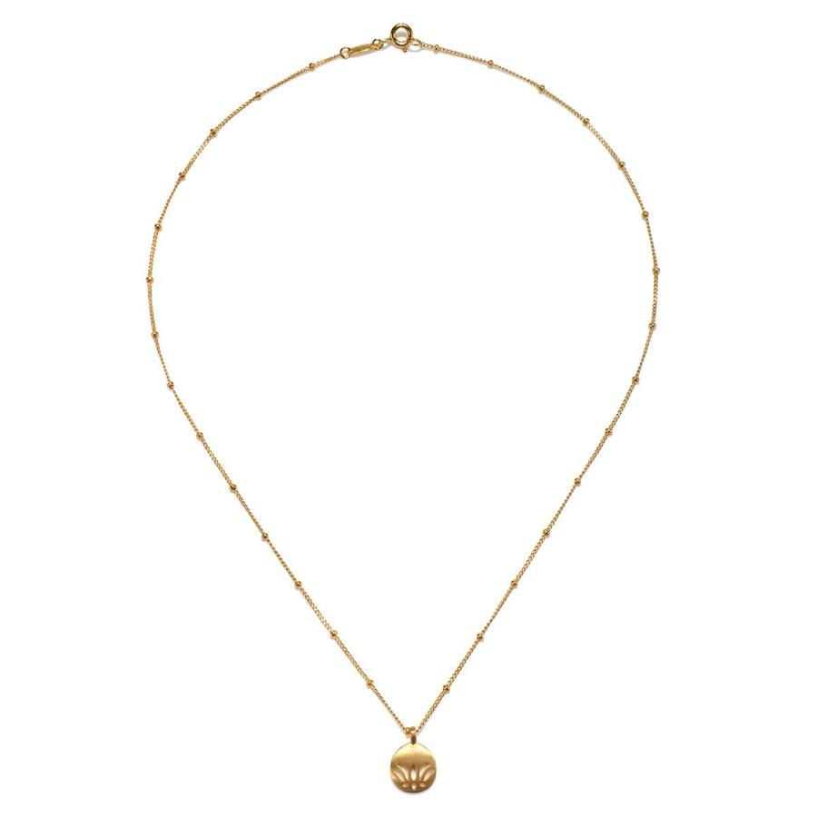 並行輸入品】Satya Jewelry ゴールドオープンロータスペンダント 