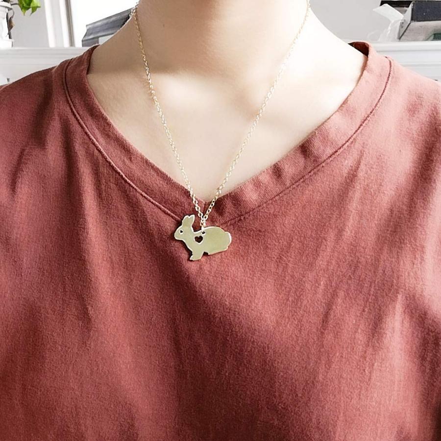 【並行輸入品】NOUMANDA ファッション キュート ラビット ネックレス 刻印 ラブ ハート チャーム アニマル バニー ペンダント， 金属_7