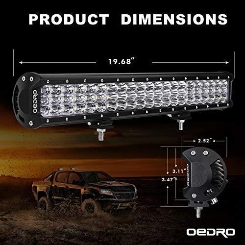 【並行輸入品】oEdRo LED Light Bar, 20Inch 300W Tri Rows Spot Flood Combo Drivi_3