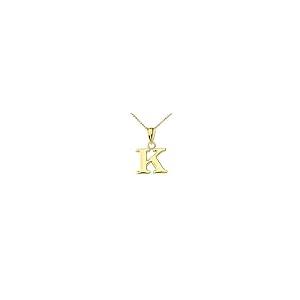 【並行輸入品】14K イエローゴールド ファイン ダングリング イニシャル A Z チャーム ペンダント ロロチェーン付き   お好きなチェーンの画像