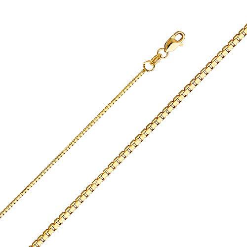 【並行輸入品】14K イエローソリッドゴールド 宗教 聖クリストファー チャームペンダント 1.2mm ボックスチェーンネックレス ゴールド Iの画像