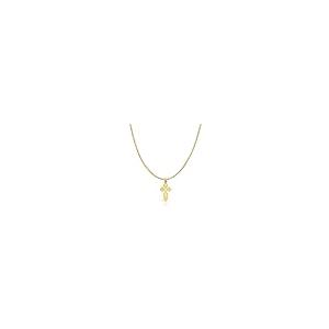 【並行輸入品】14K イエローソリッドゴールド 聖オルガ ギリシャ正教 バプティスマル クロス 宗教 チャームペンダント 1.2mm ボックスチの画像