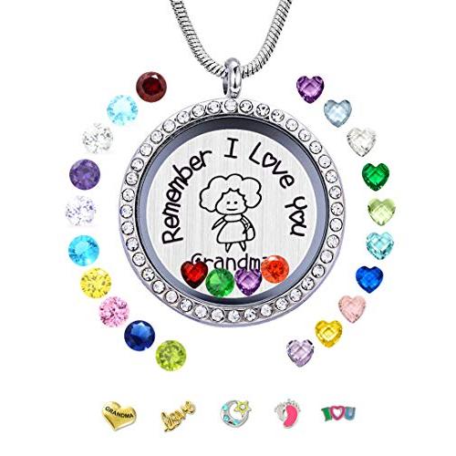 【並行輸入品】Jolin Living メモリフローティングロケットネックレスペンダント チャームと24個の誕生石付き 女性や女の子へのギフトに_1
