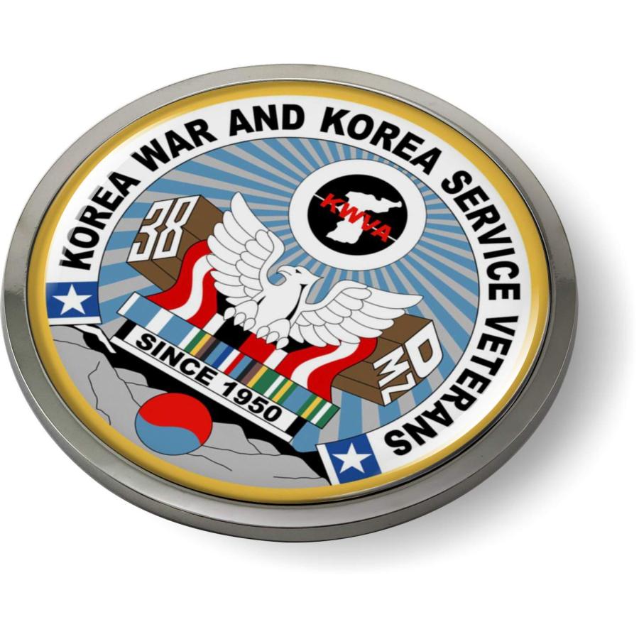【並行輸入品】Korean War Veteran 3D Domed CAR Emblem Badge Sticker Chrome Meta_6